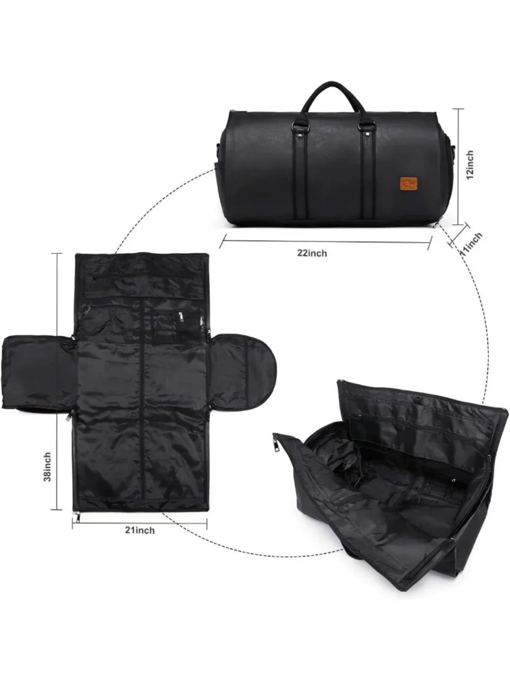 Convertible Travel Garment Bag & Duffel - 2-in-1 Carry-On for Business & Leisure